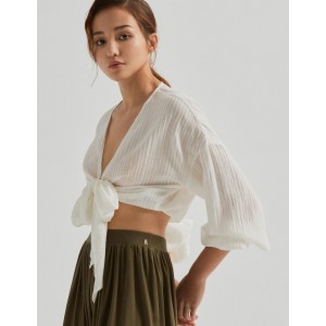 前綁帶落肩上衣