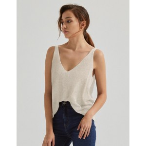 肩帶V領針織背心