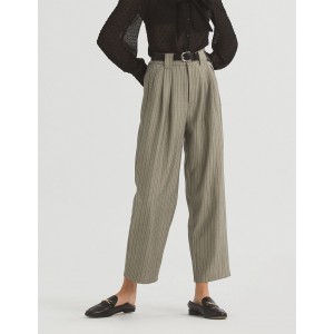 前打褶直筒長褲