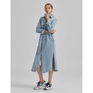 長版外套式牛仔洋裝