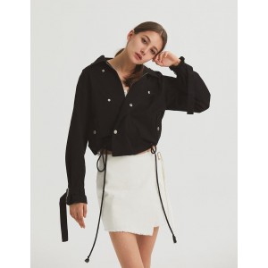 拉鍊帥氣抽繩外套