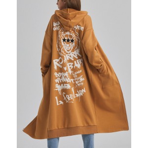 獅子連帽長外套(附一周年印花束口袋)