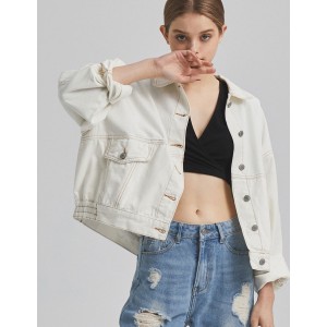 縮腰寬鬆落肩外套