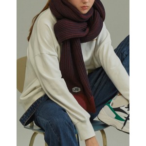 配色毛織圍巾
